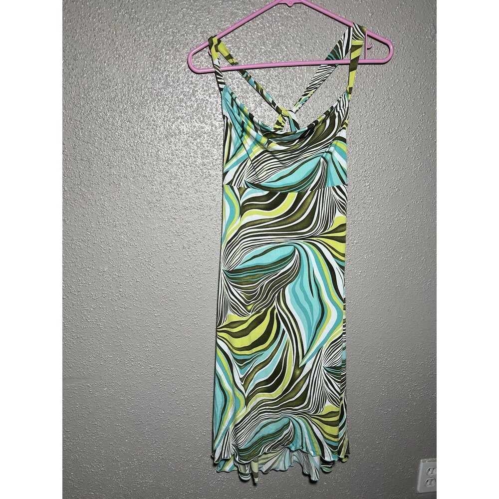 California Concepts Vintage Dress Marble Print Green /Blue Size Small
